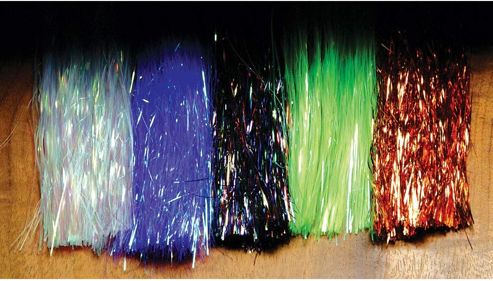 Hareline Hedron Flashabou Tinsel Ice Pearl Blue