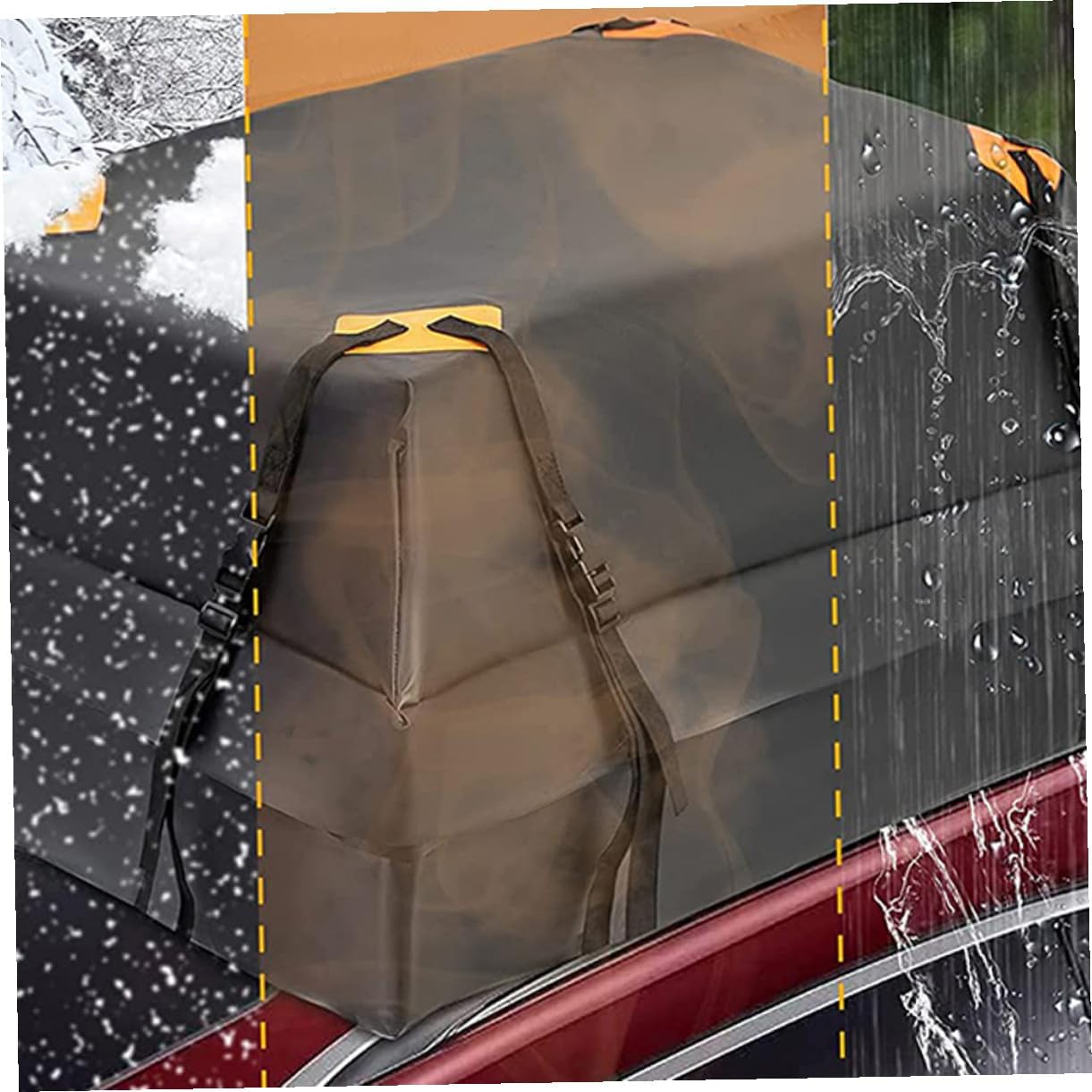 600d Oxford Waterproof Car Rooftop Cargo Bag, Large Capacity Vehicle Roof Luggage Carrier with UV Protection and Dustproof Storage for Travel and Outdoor Use