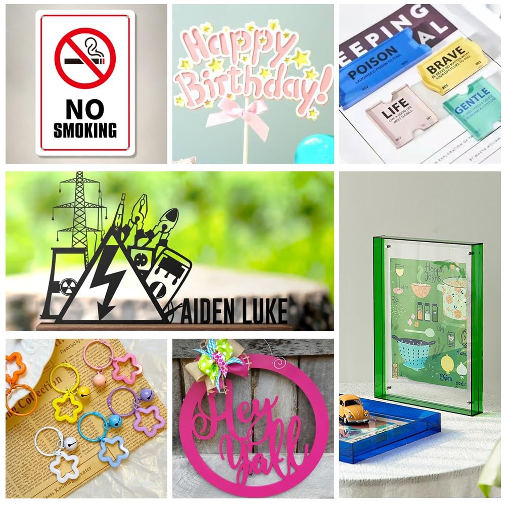 Wonninek Acrylplatten Set – 10 Farben, 30,4 X 30,4 Cm, 3 Mm Dick, Beidseitig Mit Kraftpapier Geschützt, Für Laserschneiden & Gravieren