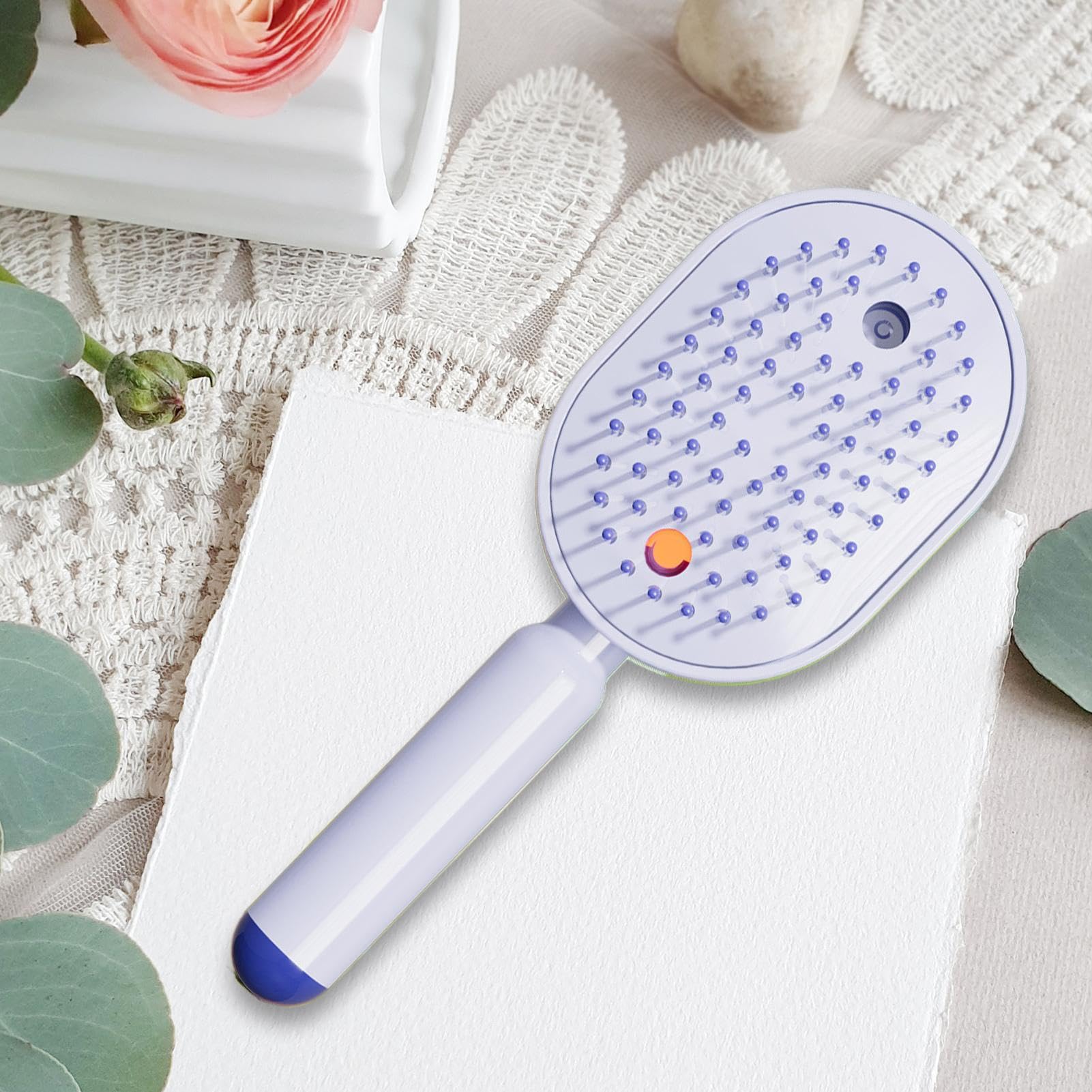 Multifunktionale Nasshaarbürste, Vibrations-Nebelkamm mit Rotlichttherapie und elektrischer Luftkissenmassage, antistatische Haarbürste zum Entwirren für Frauen, Home-Spa-Haarpflege