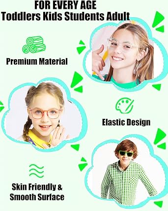Kids Glasses Strap for Boys Girls(6.5-10in),Silicone Eyeglasses Straps for Women Men, Toddler Glasses Strap