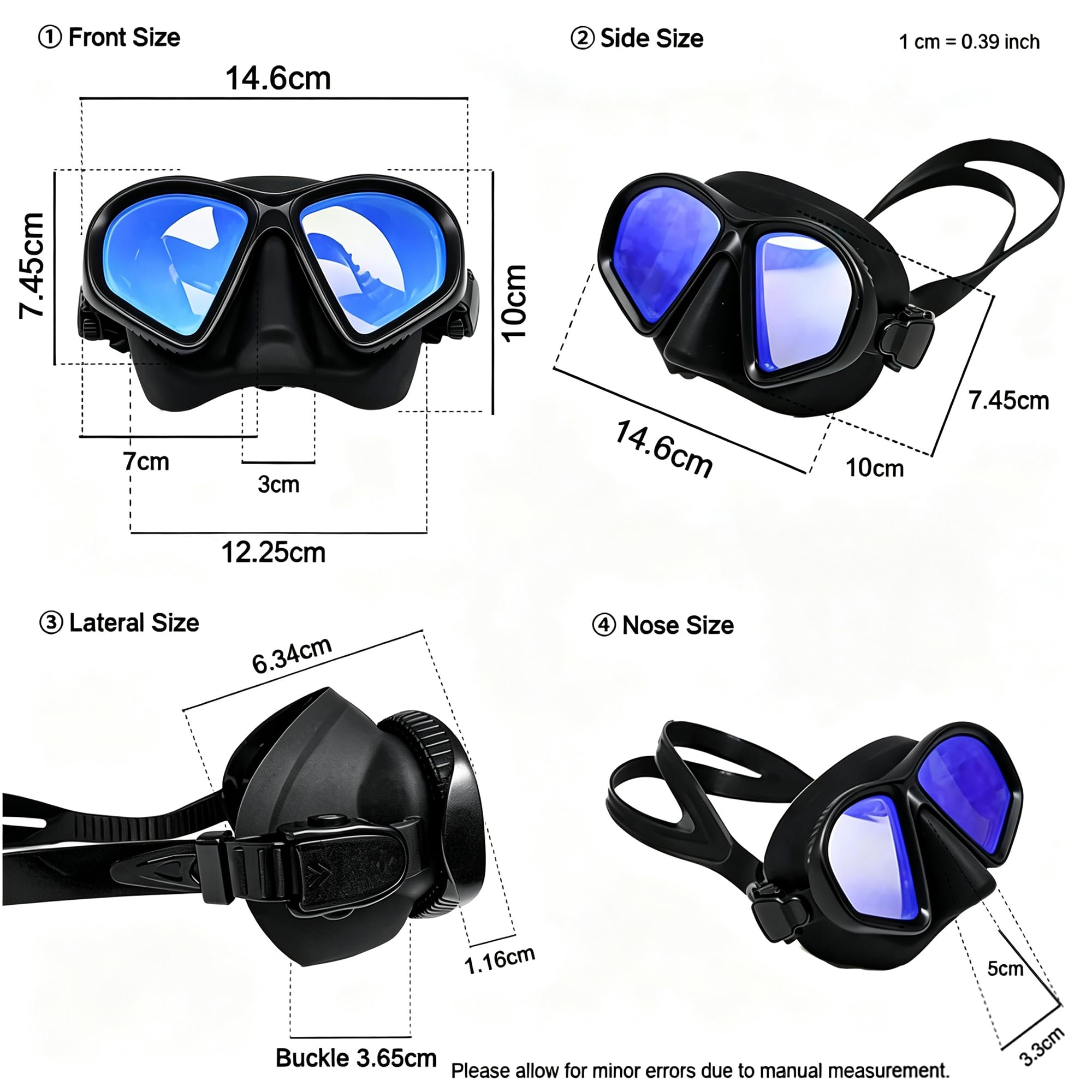 Máscara profesional de buceo libre húmeda de bajo volumen, antifugas, vidrio templado, máscara de buceo libre, buceo, apnea, pesca submarina, esnórquel tipo J