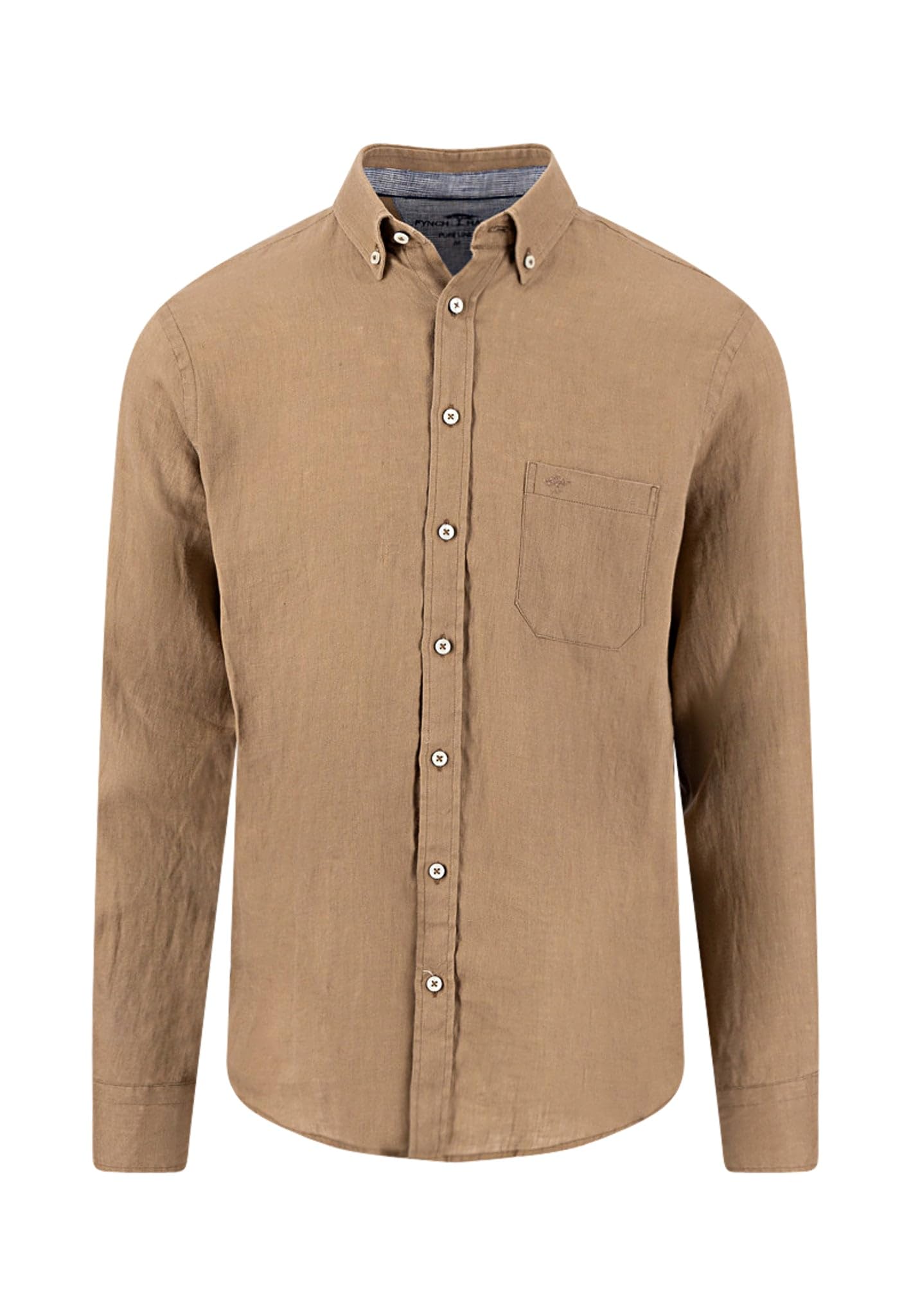 FYNCH-HATTON Hemd aus Leinen mit Button-Down-Kragen und Brusttasche