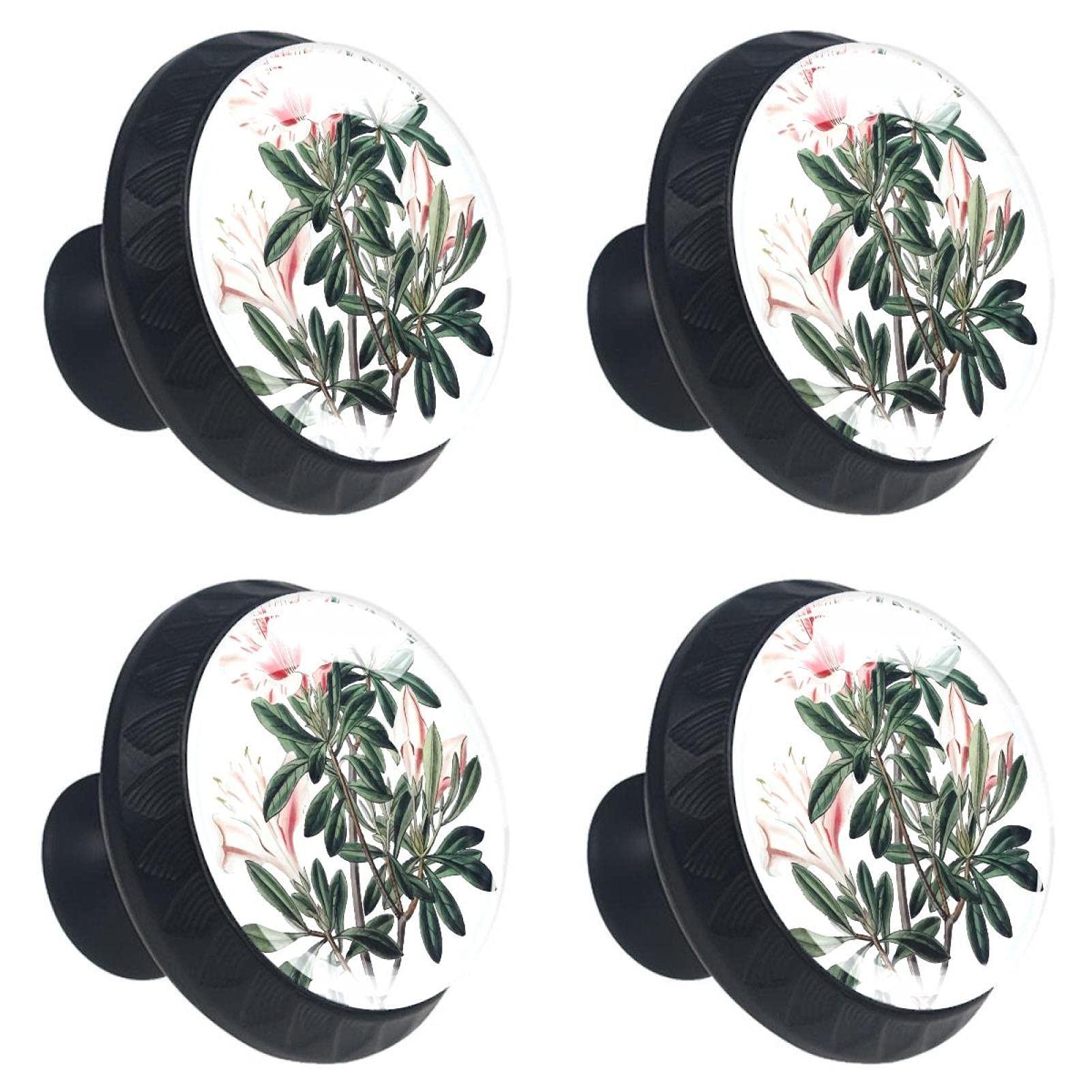 Bouton de tiroir en cristal haut de gamme motif floral 30mm