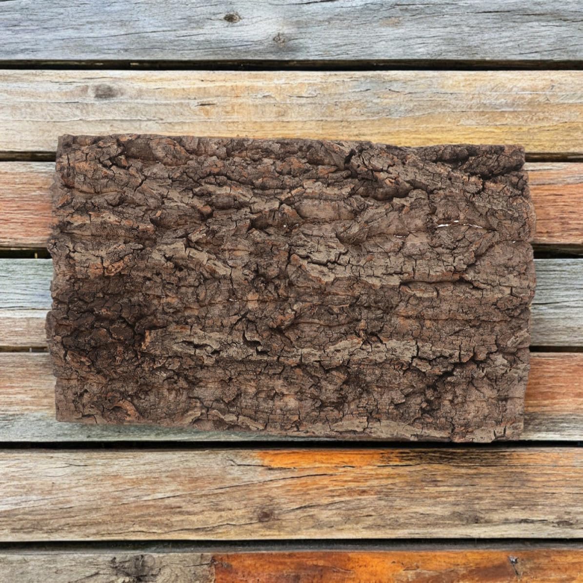 2pcs Natural Wooden Reptile Bark Bedding for Terrarium with Coffee Color Backdrop, Easy Installation and Resistant to Damage, Habitat Substrate for Lizards in Fish Tanks
