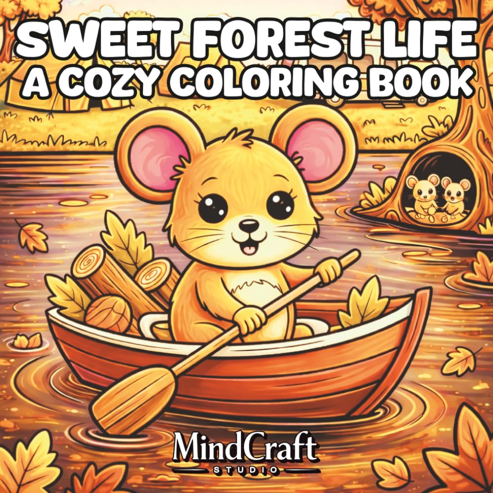 Sweet Forest Life Coloring Book: A Cozy Coloring Book with Adorable Animals and Relaxing Nature Scenes