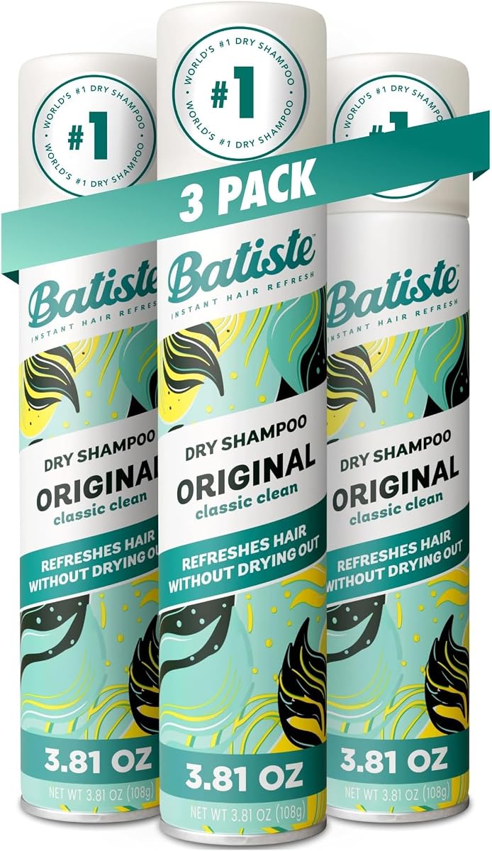 Batiste Dry Shampoo, Waterless shampoo, Original, 3.81oz, Pack of 3