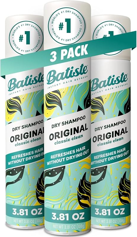 Batiste Dry Shampoo, Waterless shampoo, Original, 3.81oz, Pack of 3