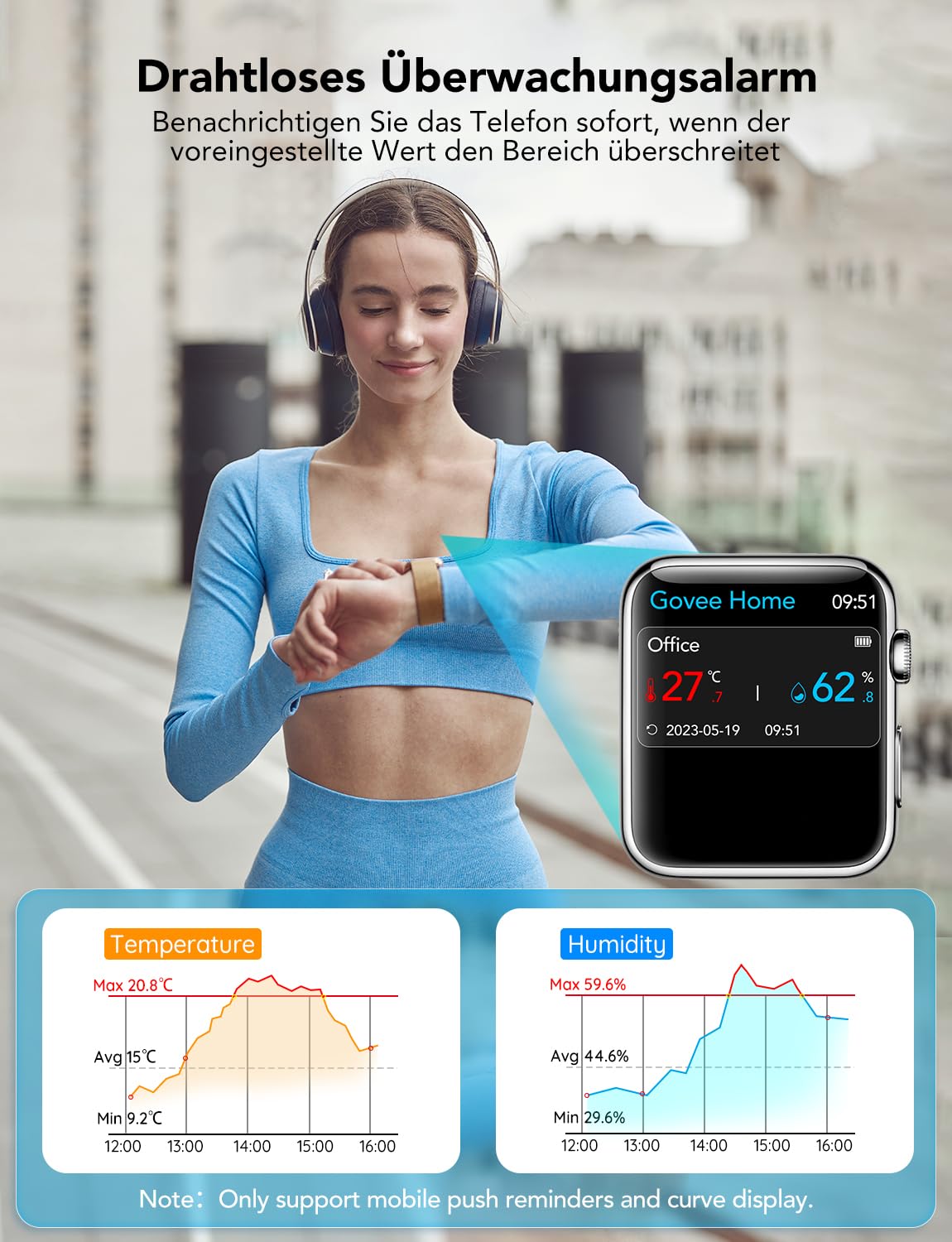 GoveeLife Hygromètre Wi-Fi Thermomètre numérique Température Humidité Intérieur Contrôle à distance Notification Application Stockage Données