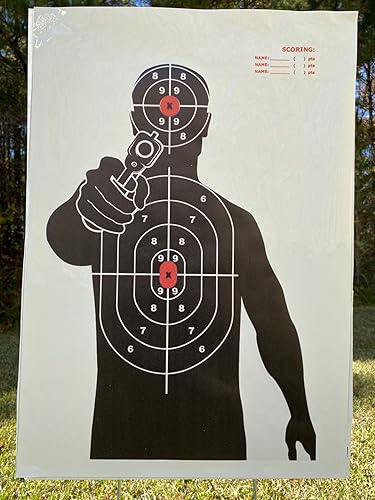 Miniatura 2 de Paquete de 10 objetivos de disparo 12 x 20 pulgadas objetivo de salpicadura de silueta, póster de práctica, ideal para todas las armas de fuego,