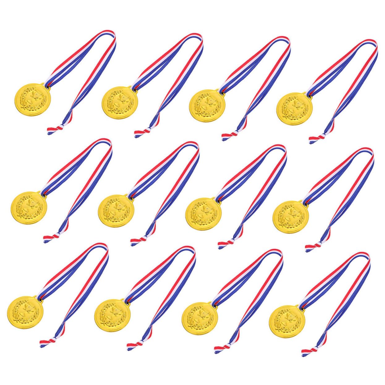 BESTonZON Medallas Portátiles Aleación Zinc para de Niños Doradas de 50 Resistentes con Cintas Premios y para Fiestas Deportivas de Fútbol Infantiles