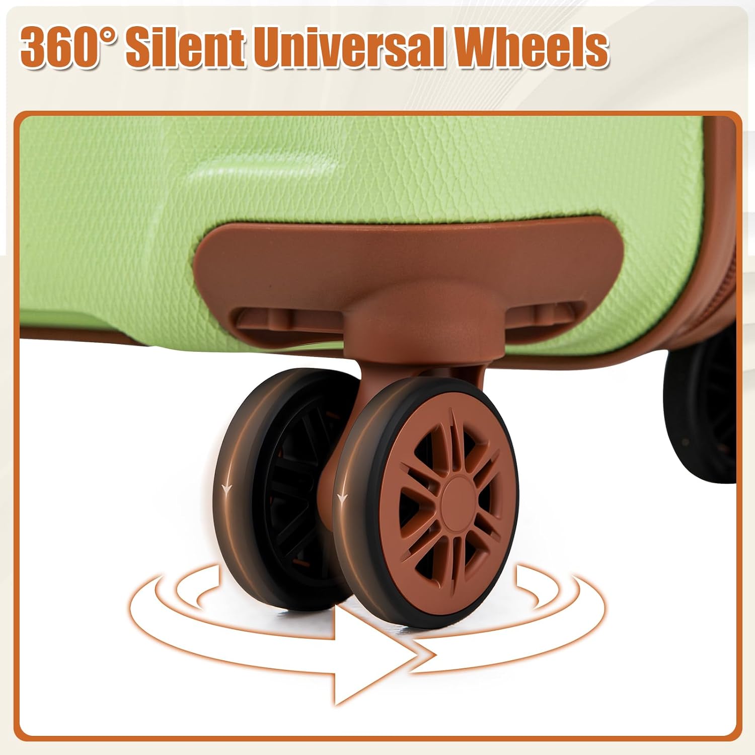Luggage Sets 6 Piece Suitcases with Wheels,ABS Hard Case Suitcases with Spinner Wheels,Durable Travel Luggage(LightGreen, 6 Piece Set(16"/20"/24"/28")