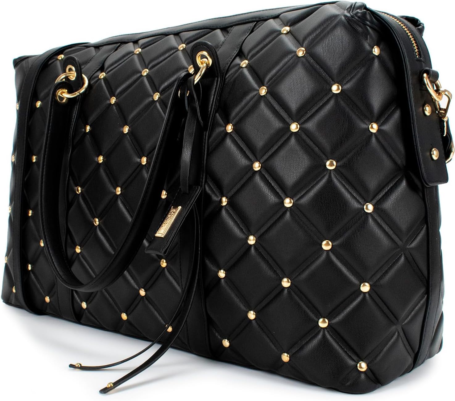 Badgley MischkaModern 20" L x 8" W x 13" H Quilted Vegan Leather Travel Tote Weekender Bag