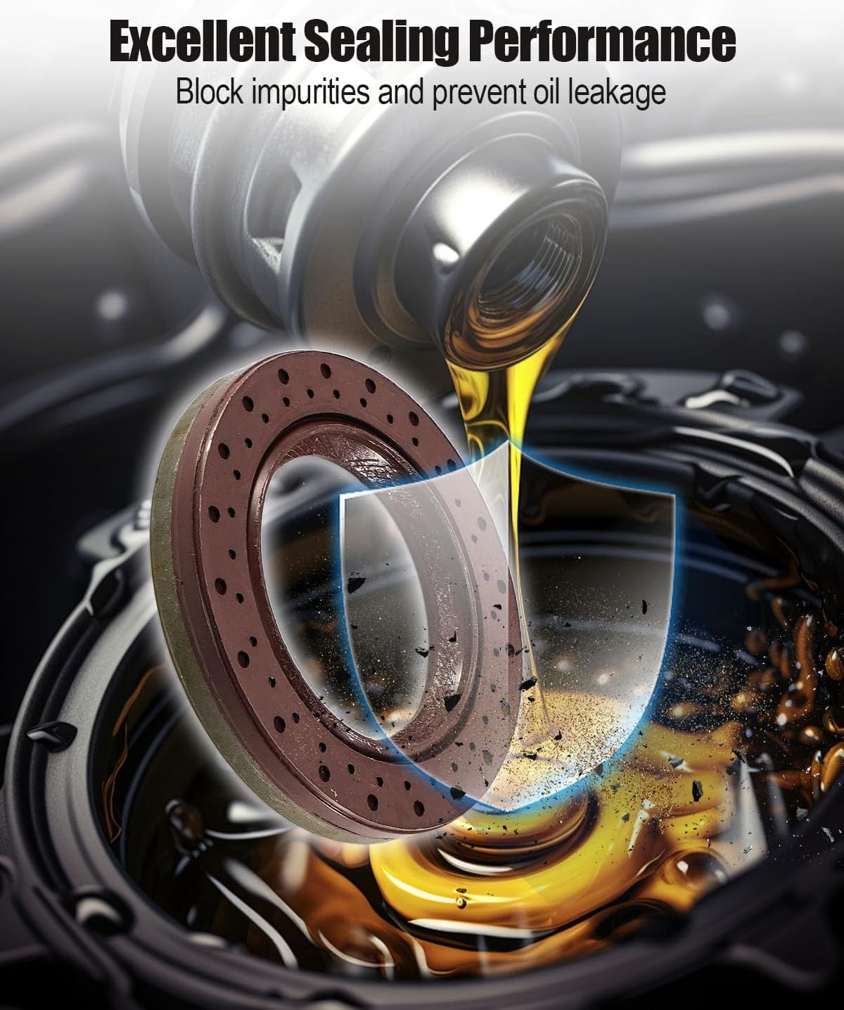 Transmission Oil Seal Kit Fit for Ford Fiesta Fusion DPS6 6DCT250 2011-2018, Automatic Transmission Seal Output Shaft Seal Transfer Shaft Oil Seal