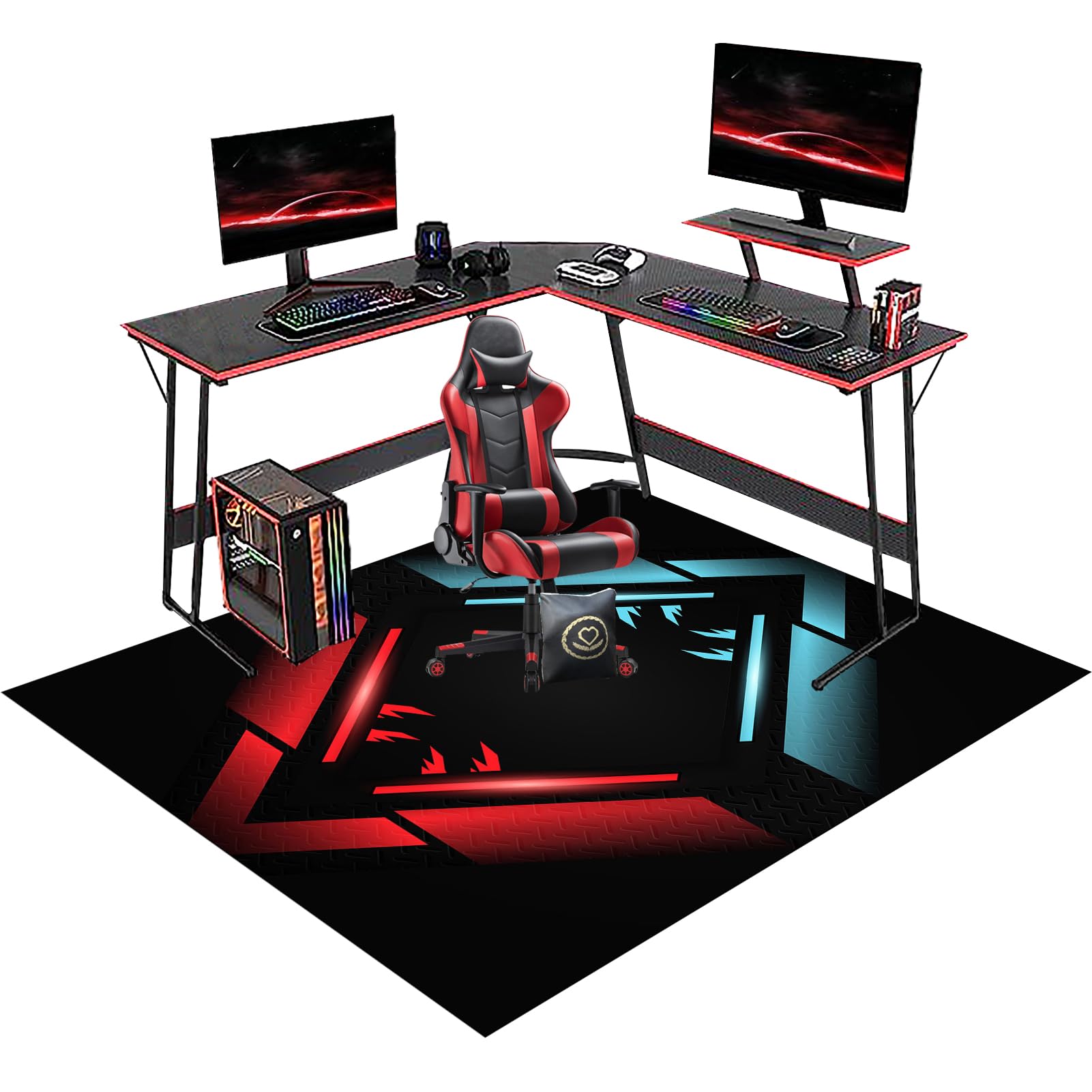 Office Gaming Chair Mat for Carpet - Computer Chair Mat for Hardwood Floor - 120 x 150 cm Chair Rolling Mat - Carpet Protector Mat - Non Slip Gaming Rug - Desk Chair Mat - Hard-Floor Chair Mats — image 1