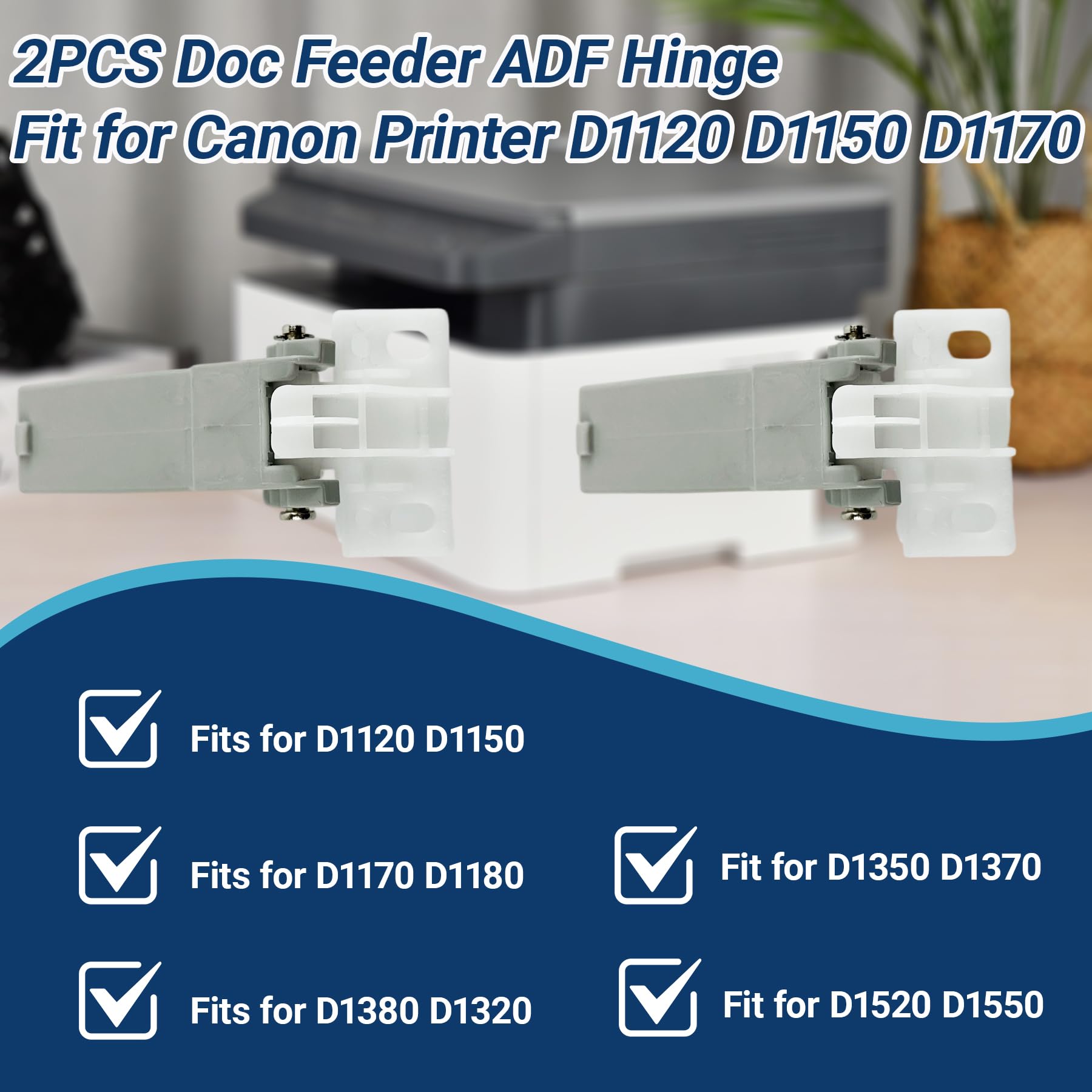 2PCS Doc Feeder ADF Hinge Fit for Canon Printer D1120 D1150 D1170 D1180 D1320 D1350 D1370 D1520 D1550 MF8030 MF8040 MF8050 MF8080 MF8230 MF8280 MF8330 MF8340 MF8350, Grey