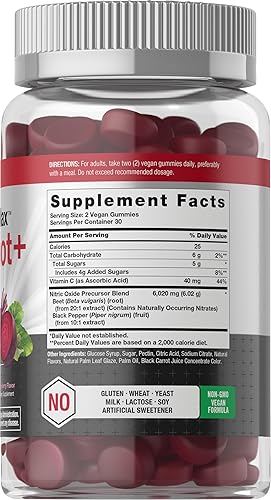 Miniatura 2 de Horbäach Gomitas de raíz de remolacha de óxido nítrico, 60 unidades, con nitratos, sabor a fresa, vegano, sin OMG, suplemento sin gluten