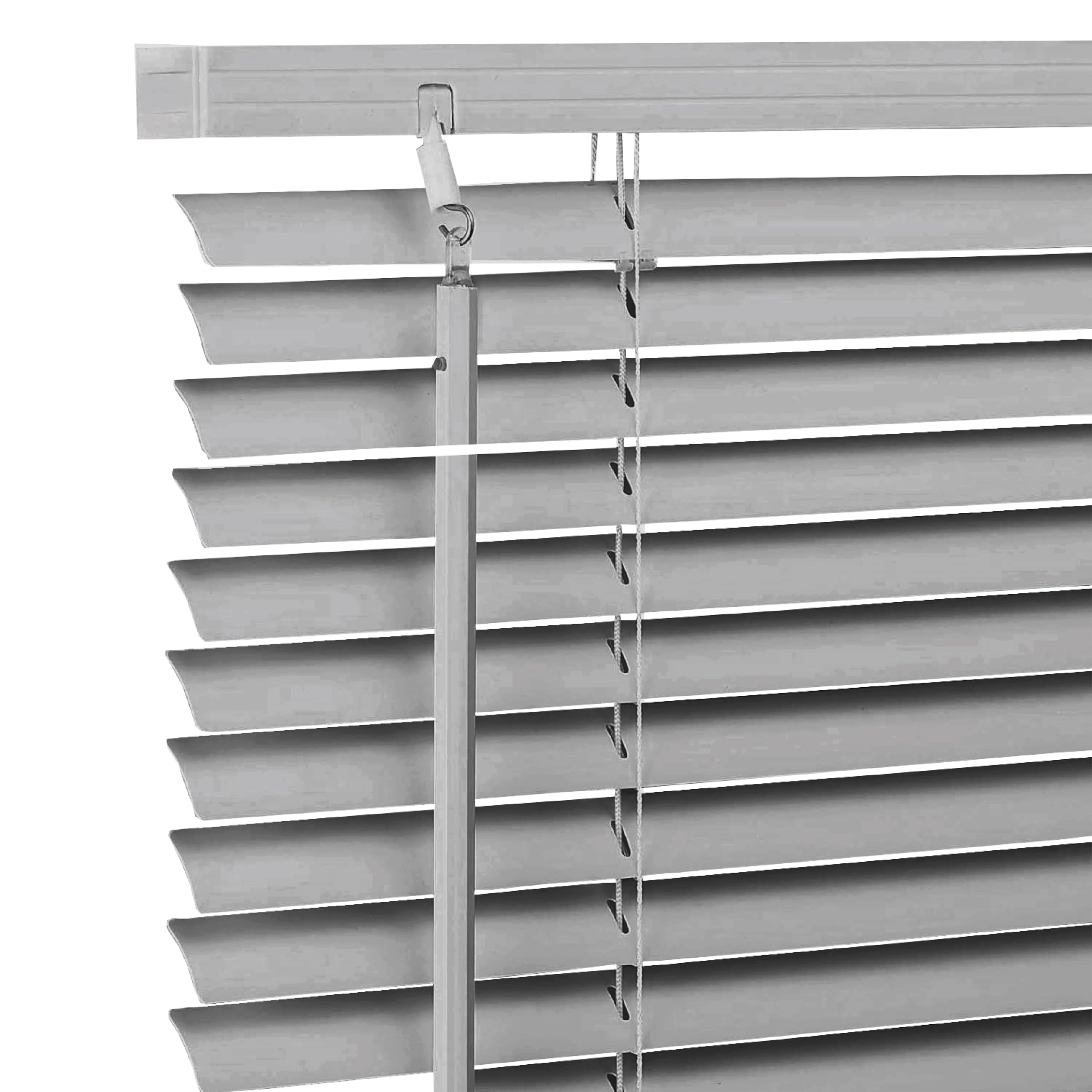 Ev Dekor Grey Pvc Venetian Blinds For Windows Pvc Curtains Trimmable Shades For Home Kitchen Windows Treatment Shutters 25Mm Slats Complete Child Safe Fittings - Window Venetian Blind W105cm X L150cm