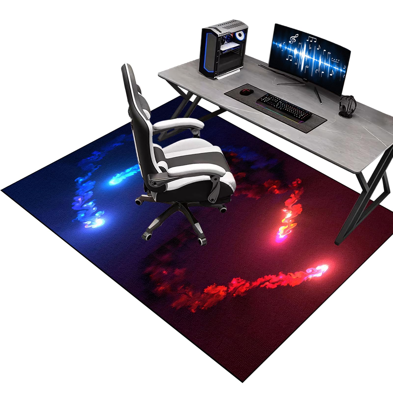 Kqiejuy Colorb23 Office Gaming Chair Mats For Carpeted Floor, 70 X 100 Cm Gaming Rug For Hard Floor, Desk Chair Floor Protector Mat For Carpet, Computer Floor Mat For Carpets, Floor Protector For Rolling Chair