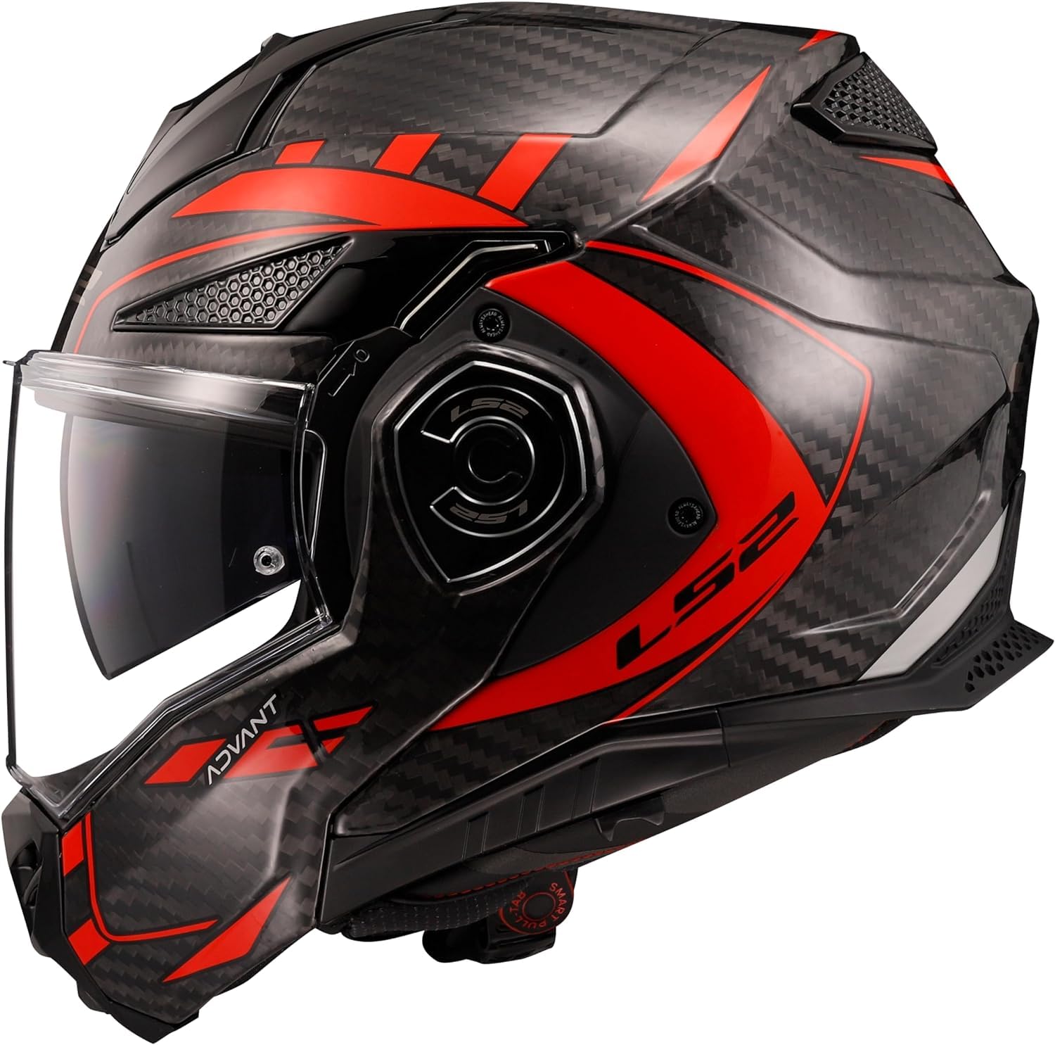 LS2, Casco Moto Modulare ADVANT X CARBON FUTURE Gloss Red, M