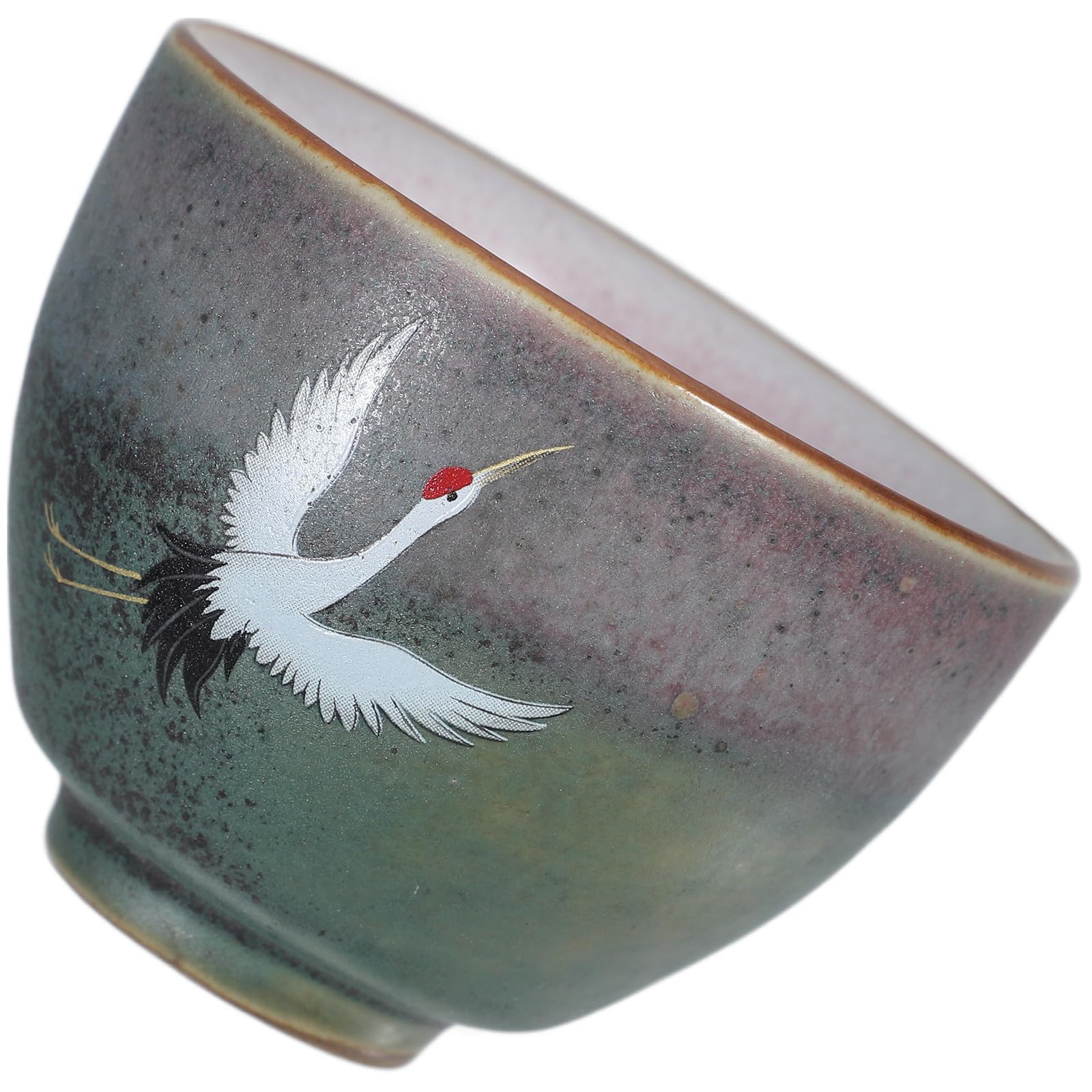 NUOBESTY Ceramic Tea Cup Kiln Changed Glaze Small Asian Tea Bowl for Matcha Brewing at Home or Office