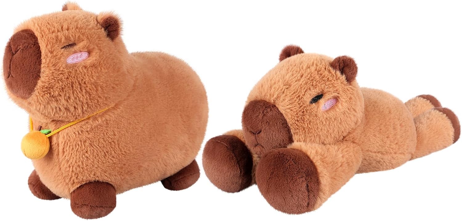 SuzziPals Heatable & Coolable Orange Capybara Stuffed Animal, Microwave Heating Pad Plushies for Soothing & Relaxation, Stuffed Capibara Plush Toys for Stress Relief, Capybara Gifts for Girls & Boy