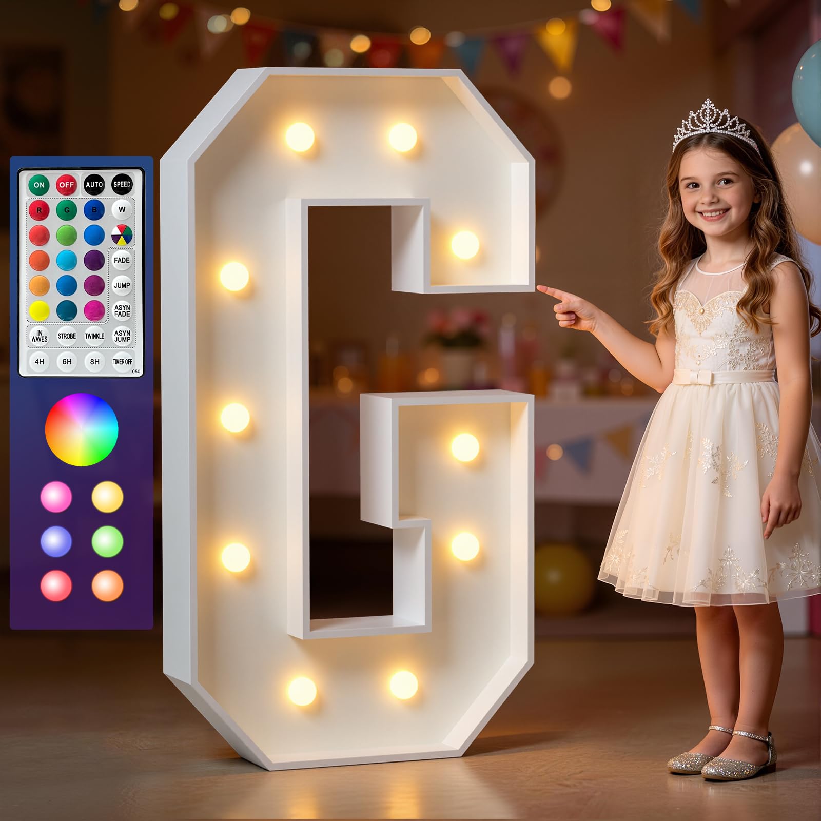 Marquee Letters Colorful, 4ft Light Up Letter G, 18 Colors Changing LED — image 1