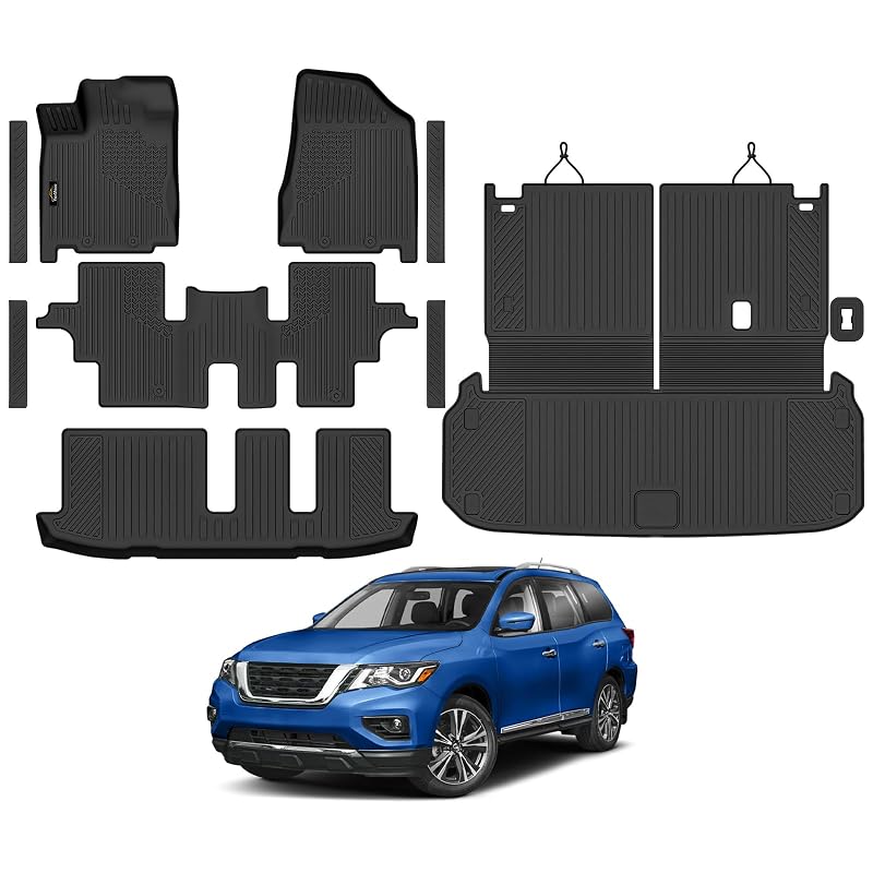 Kit de Tapetes Automotivos e Porta-Malas com Protetor de Encosto YonMeoo para Nissan Pathfinder 2013–2020