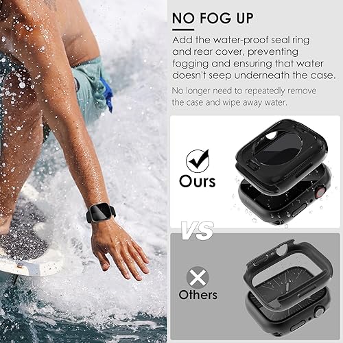 Miniatura 6 de CHANCHY Funda de privacidad impermeable para Apple Watch Series 6, 5, 4, SE SE2 de 1.575 pulgadas, parachoques duro de PC con protector de pantalla