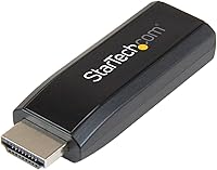 Vista 1 de StarTech.com Adaptador HDMI a VGA - Salida de audio auxiliar - Compacto - 1920x1200 - HDMI a VGA (HD2VGAMICRA) Negro