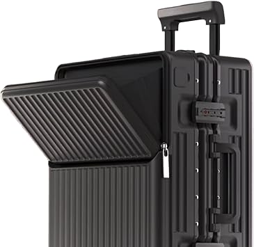 2-Piece Hardshell Zipperless Luggage Set, 20/26 Aluminum Frame Hardshell Spinner Luggage, Airline Approved Carry-On Luggage, TSA Lock, 360 Quiet Wheels With Cup Holder (Black)