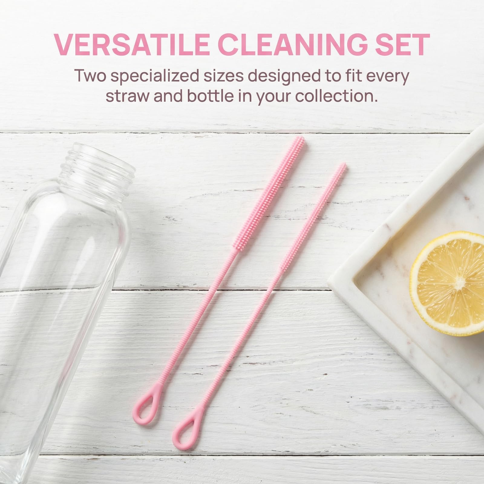 2 pcs de Cepillo Limpia Biberones Largo para Pajitas de Silicona, Cepillo para Botellas con Mango Antideslizante, Herramienta de Limpieza Suave, Flexible Reutilizable, en Tamaños de 6mm 9mm - 4