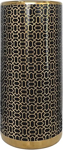 ZOEJADE Soporte minimalista de cerámica de lujo para paraguas jarrón para bastones de paraguas, bastones para caminar, entrada interior, 18 pulgadas