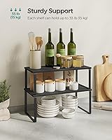 Vista 43 de SONGMICS Cabinet Organizer Shelf, Set of 4 Kitchen Counter Shelves, Kitchen Storage, Spice Rack, Stackable, Expandable, Metal and Engineered Wood