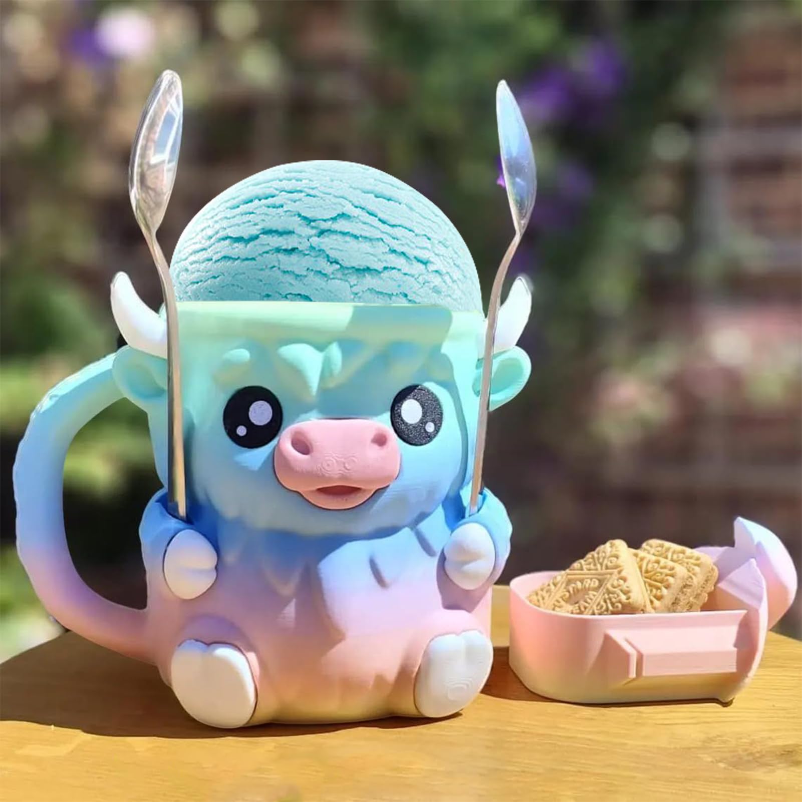 Ice Cream Holder, Cup Dessert, Highland Cow Decor Sorbet Cozy