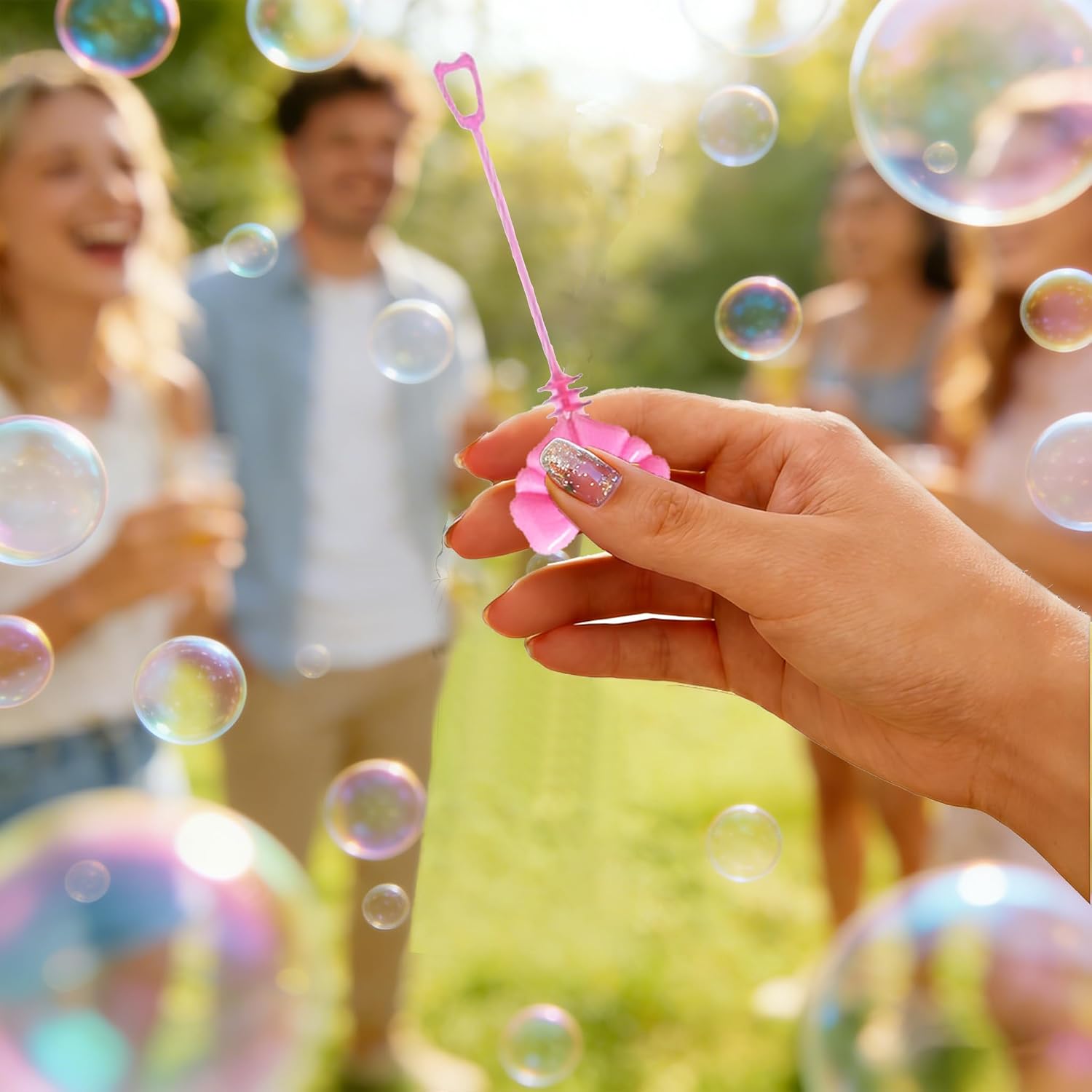 24 Pcs Pink Bow Bubble Wands, Bow Party Favors, Goodie Bag Fillers | Pink bow bubble wands with detachable bow toppers and pink tubes for bow party favors, goodie bags and pinatas.