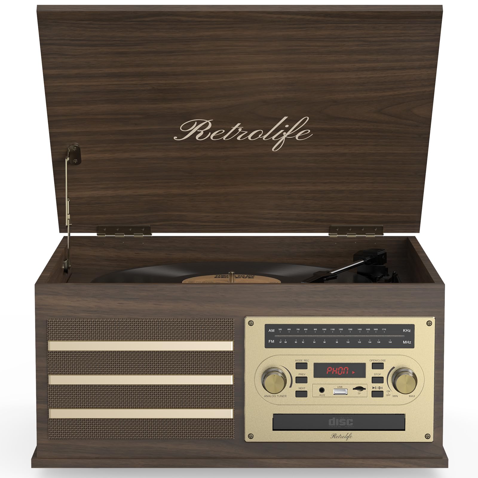 Amazon.com: Vinyl Record Player 10-in-1 Music Center Turntable