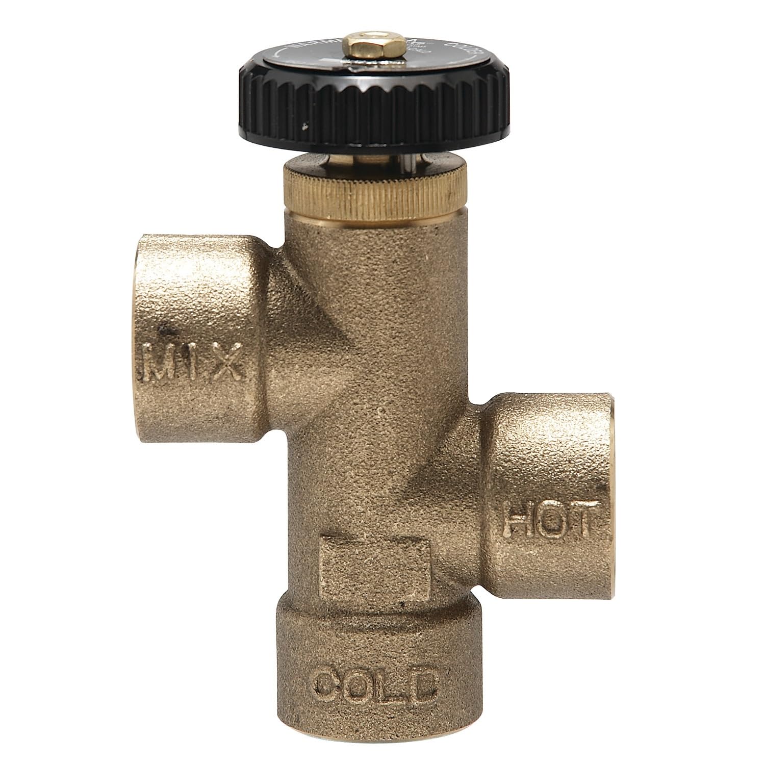 Watts LF70A Brass Hot Water Extender Mixing Valve, 3/4 Inch, Solder End Connections, Stainless Steel Springs and Dial Adjustment Cap, Easy to Maintain, Remove and Replace