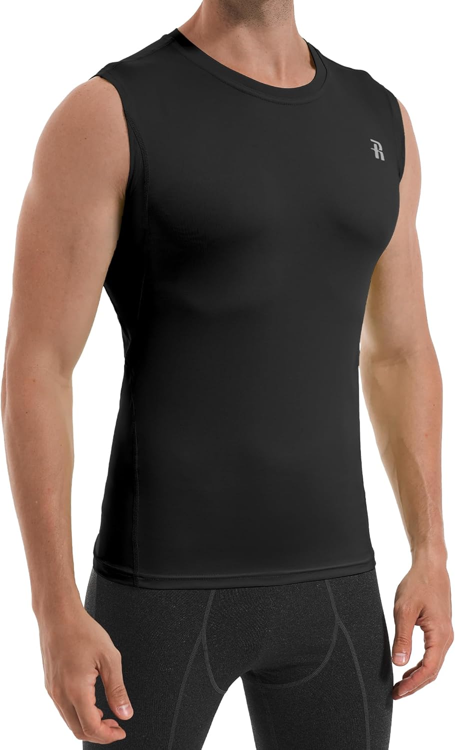 Runhit 2 Pack Men's Compression Shirts Sleeveless Workout Athletic Tank Top Sports Base Layer Undershirt - Image 2
