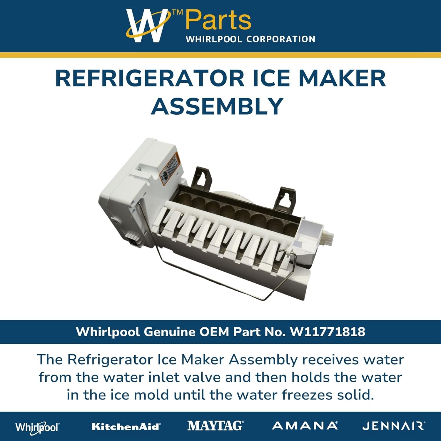 Whirlpool W11771818 Genuine OEM Refrigerator Ice Maker Assembly Replacement Part