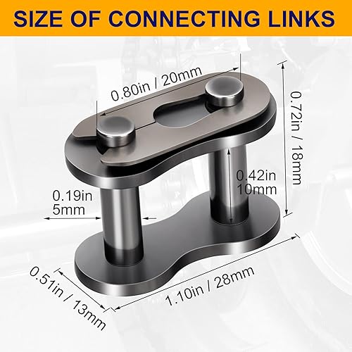 Miniatura 2 de OIIKI Paquete de 6 eslabones de conexión de cadena de rodillos #520, conector maestro sin junta tórica, serie 520, estándar para máquinas agrícolas