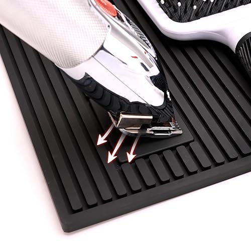 Miniatura 7 de Alfombrilla organizadora de herramientas de peluquería, alfombrilla magnética de peluquería con 2 ranuras magnéticas, alfombrilla para recortar