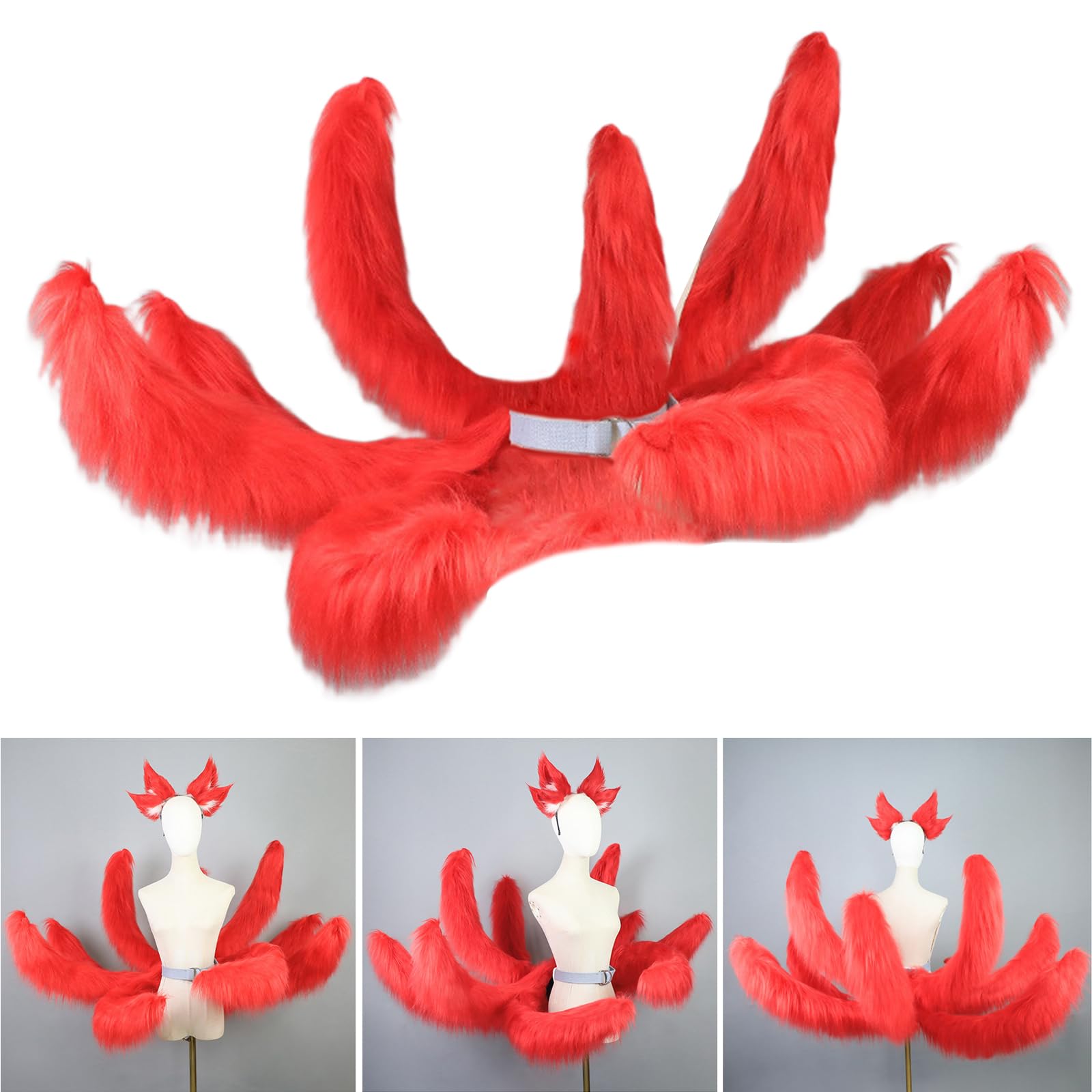 Coda di volpi a nove code Ahri Faux Furs Foxes Online Gaming Figure Cosplay Costume per Halloween Festa di Natale Ahri