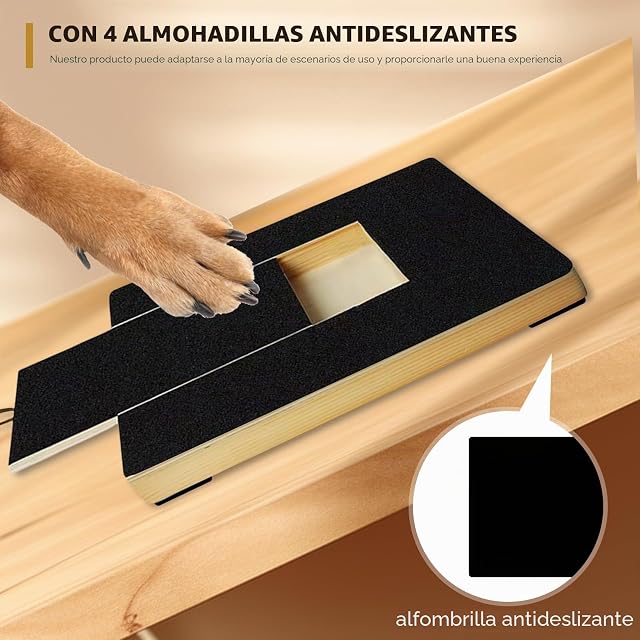 Foto 6 de 7 de LEKEFET Rascador Multifuncional para Perros: Tabla con Entrenador Clicker y 4 Alfombrillas Antideslizantes