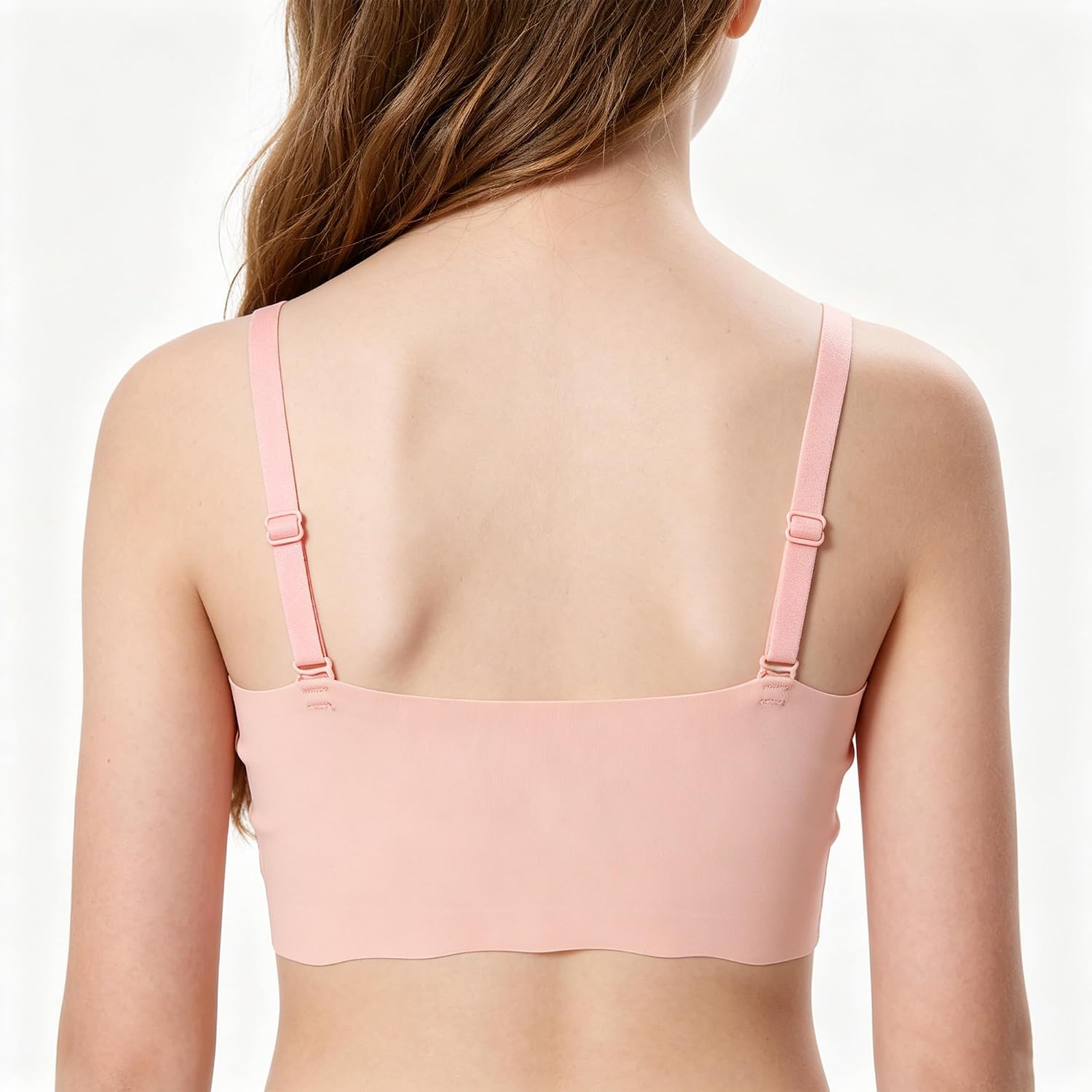 Seamless Training Bras for Girls 10-16, 3PCS Girls Padded Training Bra Ice-Silk Bralette Seamless Cami Crop Bras