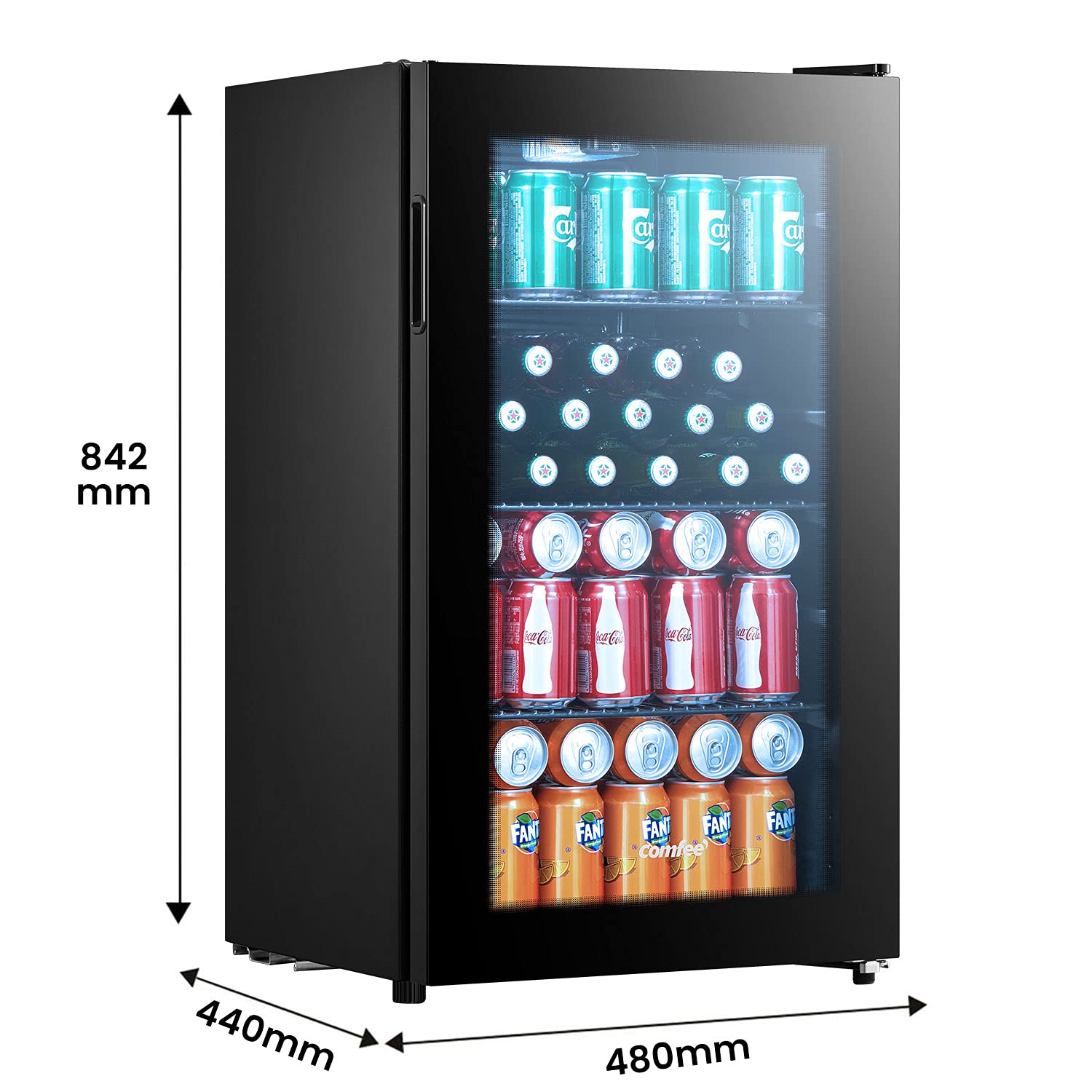 COMFEE' RCZ96BG1(E) Freestanding Undercounter Beverage Fridges, Economic energy, 93 liters, Beer
