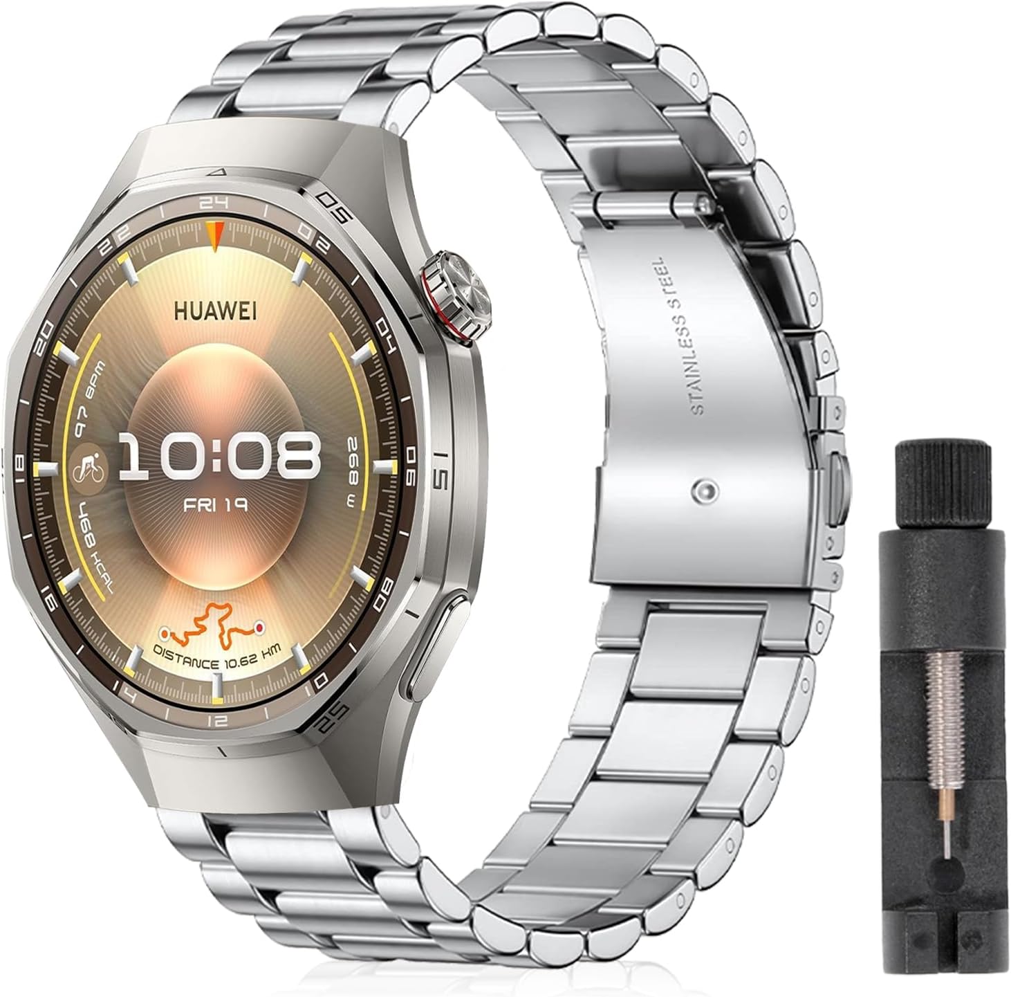 ZoRoll 22MM Metal Strap for Huawei Watch GT6 Pro 46mm/6/GT5/4/3/Ultimate 2/Buds, Stainless Steel Replacement Bands Compatible with Huawei Watch 5 46MM/Watch4/3