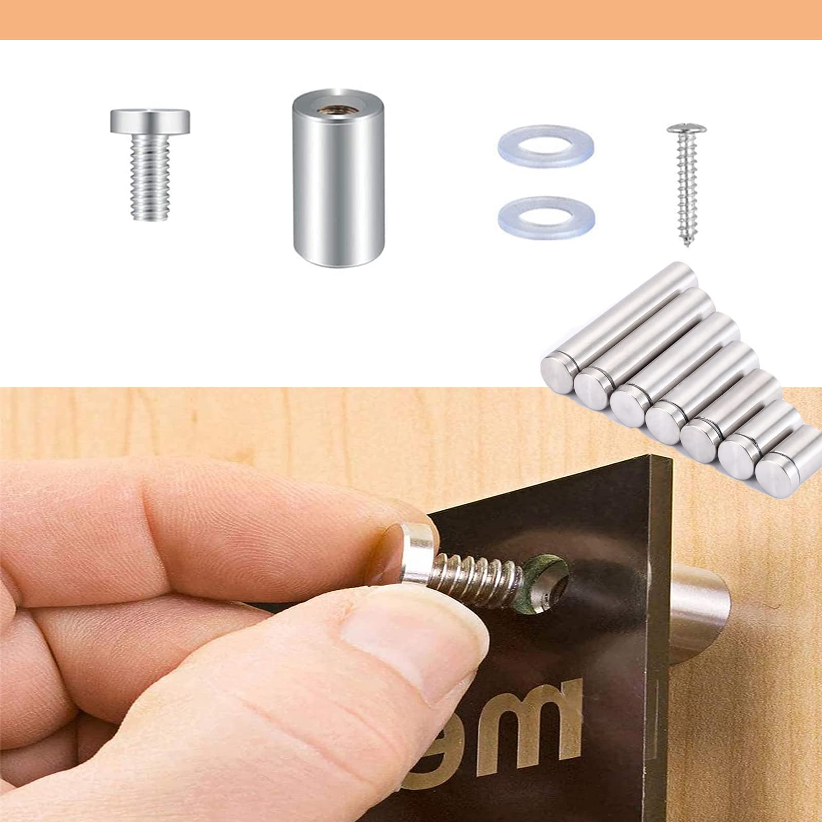 Distanziali Per Plexiglass 30 Pz - In Acciaio Inox, Per Targhe E Cartelloni Pubblicitari - Foto 5