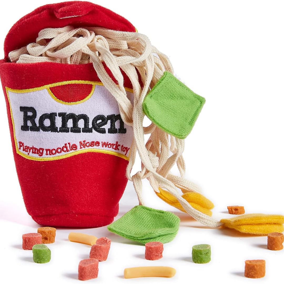 PETMAX Ramen Noodle Cup Dog Toy for Treat Dispensing and Nose Work, Interactive Dispensing Toys, Plush Food Hide and Sniff Toy for Small and Medium Breed Dogs and Puppies (B0C8JCDHL8) Amazon Price History, Amazon Price Tracker