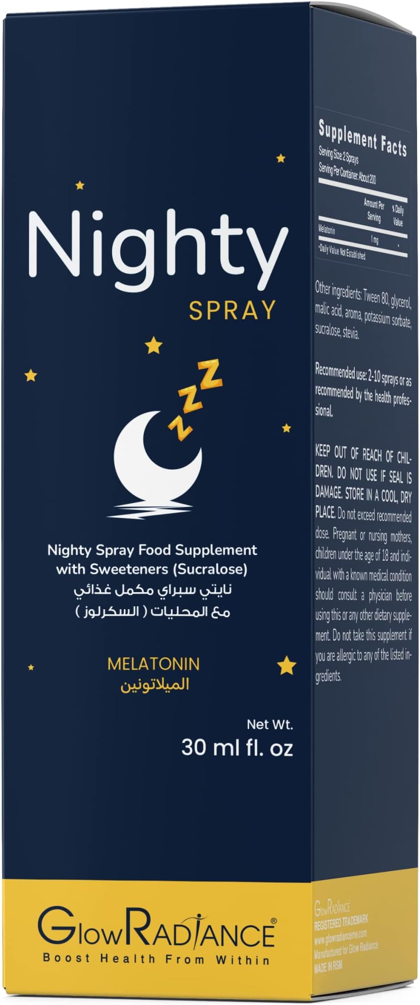 Glow Radiance Nighty Melatonin Spray 30ml